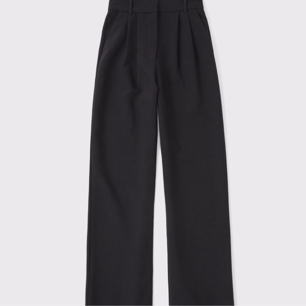 Abercrombie & Fitch Black Wide-Leg Trousers